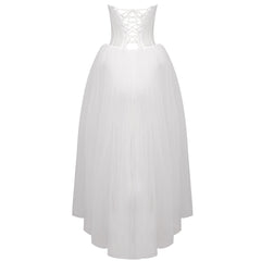 Ivory Strapless Corset Tulle Gown